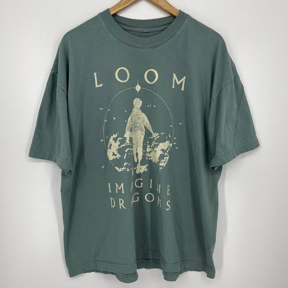 Imagine Dragons Loom World Tour 2024 T-Shirt Mens XL Green Ragged Insomnia USA